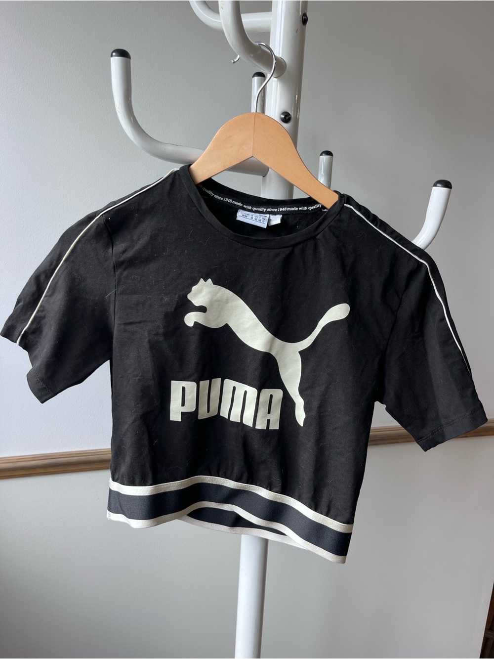 Puma Black Logo Crop Tee